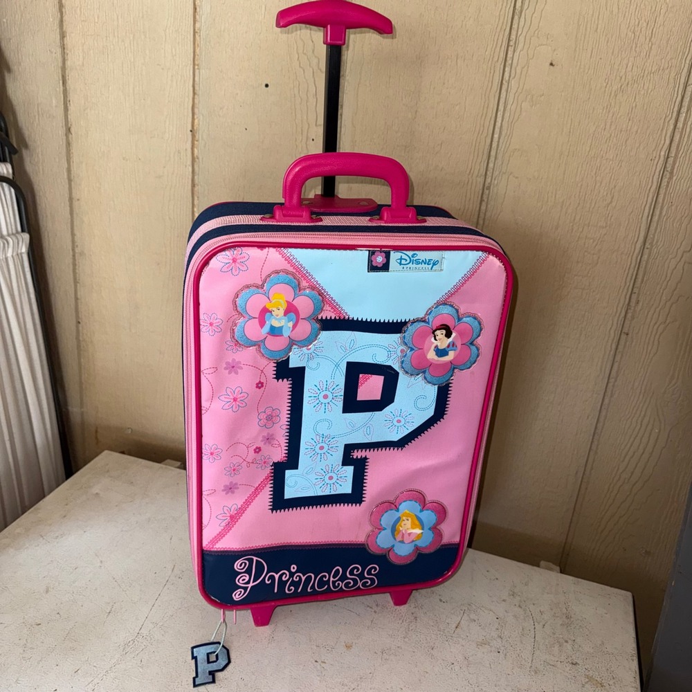 Disney Princess Y2K Rolling Suitcase Luggage Cinderella Snow White Aurora Pink